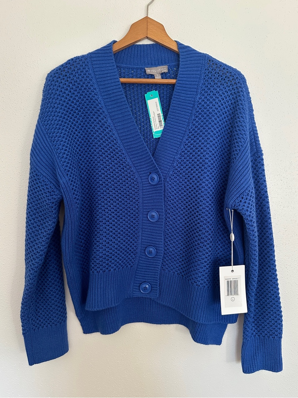 Cobalt Blue Button-Front Knit Cardigan Sweater - Womens